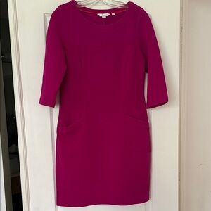 Boden Fuchsia Long Sleeve Dress